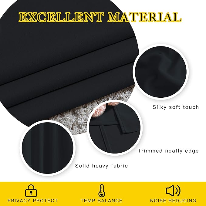 NICETOWN Black Out Dooway Curtain 80 inches Long, Grommet Thermal Insulated Window Treatment Light & Sound Blocking Drapes for Living Room/Hallway, W52 x L80, 1 Panel NICETOWN