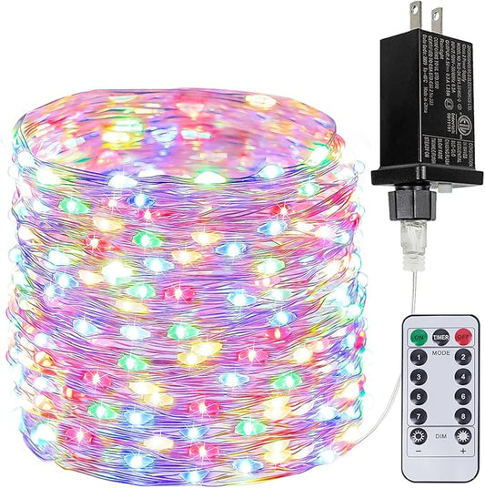 66Ft 200 LED Fairy Lights Plug in with Remote, Waterproof String Lights Outdoor& Indoor 8 Modes with Timer, LED Twinkle Light for Girl's Room Garden Patio Halloween Christmas Decorations (Multicolor) BHCLIGHT