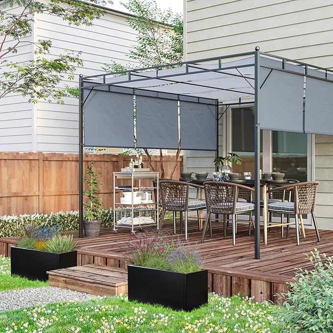 Galvanized Steel Metal Planter 25" L x 11" W x 13" H Rectangular Indoor Black Planter Box Large Outdoor Planters Steel Commercial Residential for Patio, Garden GZGNEEVL