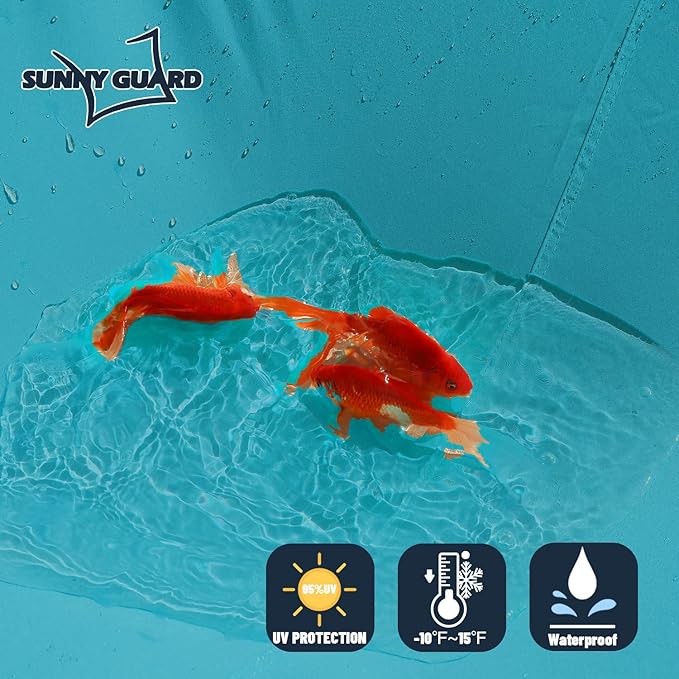 SUNNY GUARD Waterproof Sun Shade Sail 15'x15'x15' Turquoise Blue Triangle UV Block Sunshade for Backyard Yard Deck Patio Garden Outdoor Activities and Facility(Customized) SUNNYGUARD