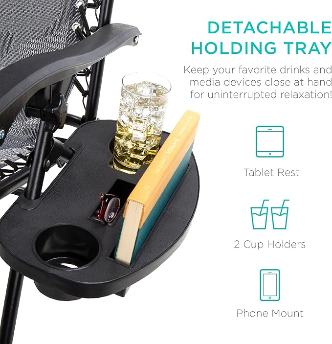Best Choice Products Set of 2 Adjustable Steel Mesh Zero Gravity Lounge Chair Recliners w/Pillows and Cup Holder Trays - Camoflage BestChoiceProducts