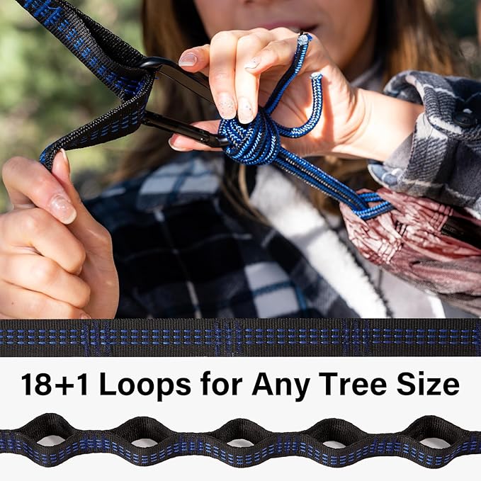 Kootek Camping Hammock, Portable Hammocks with Tree Straps & Attached Carry Bag, Camping Essentials Gear, Perfect for Outside Indoor Hiking Beach Backpack Travel Kootek