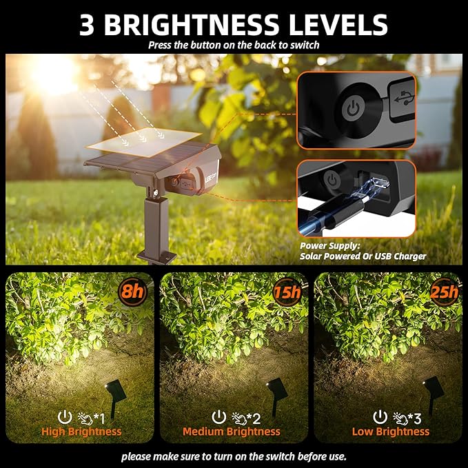 Solar Spot Lights Outdoor,40 LEDs Solar Outdoor Waterproof Landscape Lights with 3 Light Modes, Solar Powered Garden Yard Wall Lights Auto On,Off for Patio 8 Pack LEREKAM