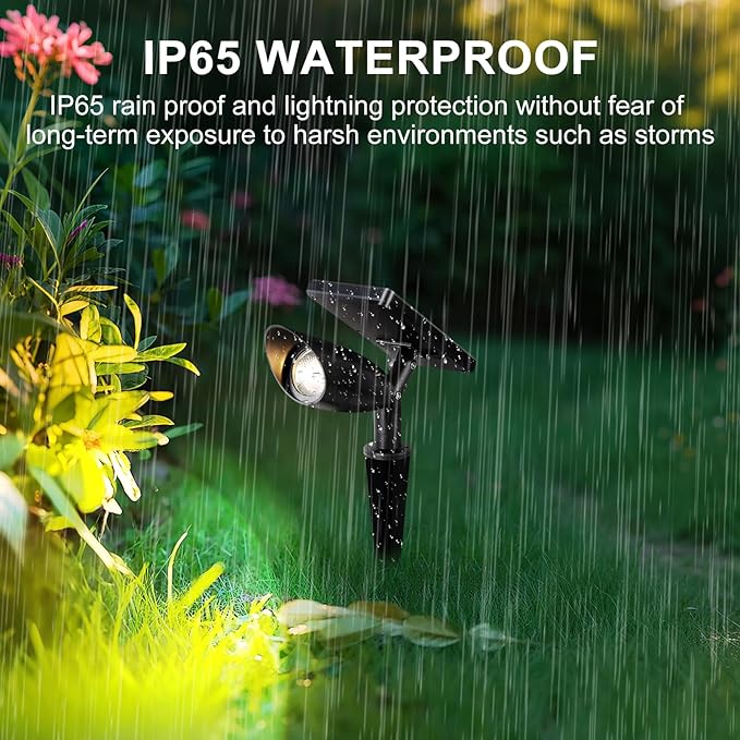 Boajuna Solar Spot Light Outdoor, Solar Landscape Spotlight Waterproof Security Wall Lamp Lights for Patio Yard Lawn Driveway Trees Flags Christmas Decor Boajuna