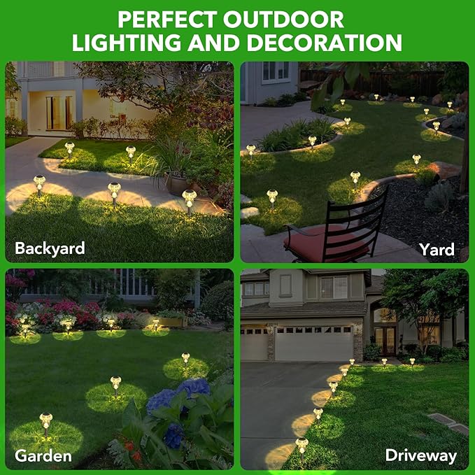 Solar Lights Outdoor, 8 Pack Mushroom Lights Outside Waterproof, Solar Powered LED Lighting for Garden, Yard, Landscape, Path, Pathway, Lawn, Walkway, Driveway, Backyard Decor (Warm White) SolarOutdoorLights