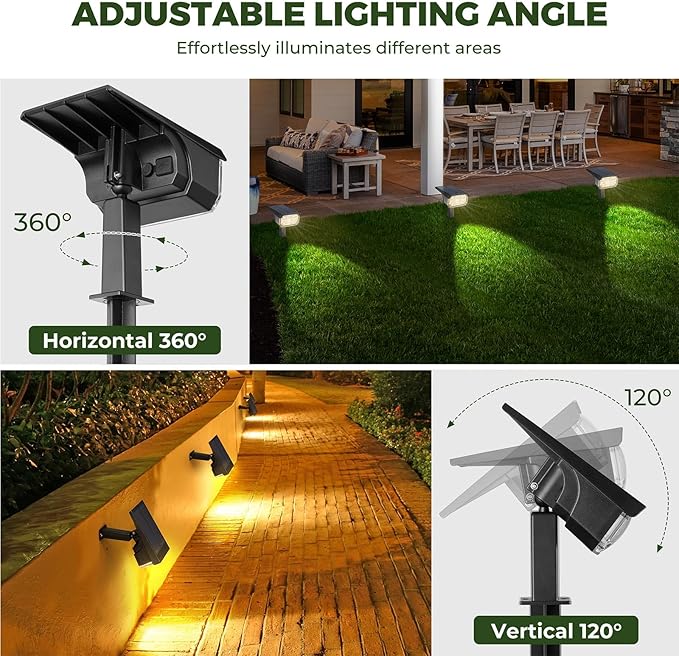 Kingsyard Solar Color Changing Lights 8 Colors, USB & Solar Powered Lights Outdoor Waterproof IP68, Multicolor RGB Outdoor for Garden Yard Landscape Decor, 2 Pack Kingsyard