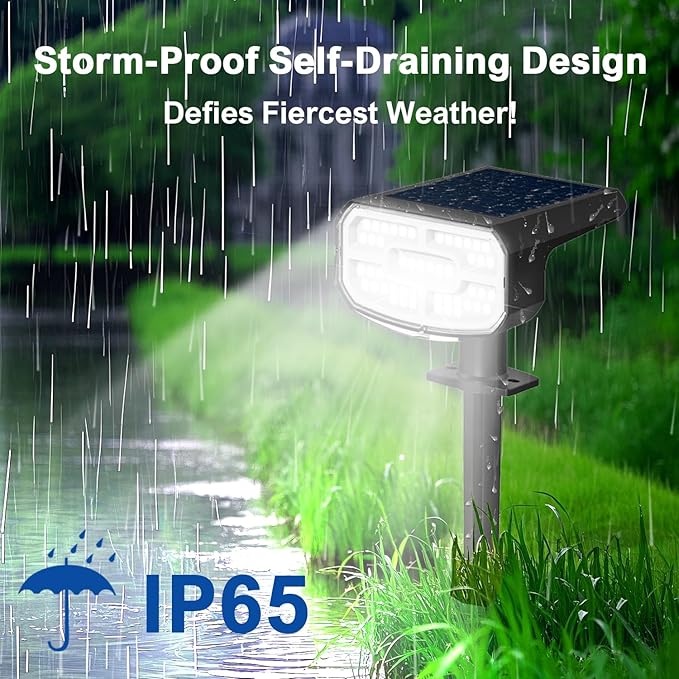 Solar Lights Outdoor Waterproof IP65, Super Bright LED,Cool Light 2 Lighting Modes Selectable, Solar Powered Yard Garden Solar Spot Lights for Outside Landscape Auto On/Off -8 Pack JEJOT