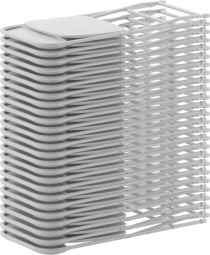 Flash Furniture Hercules Set of 10 Indoor/Outdoor Heavy-Duty Plastic Folding Chairs, Foldable Commercial Stacking Chairs with 650-lb. Static Weight Capacity, White FlashFurniture
