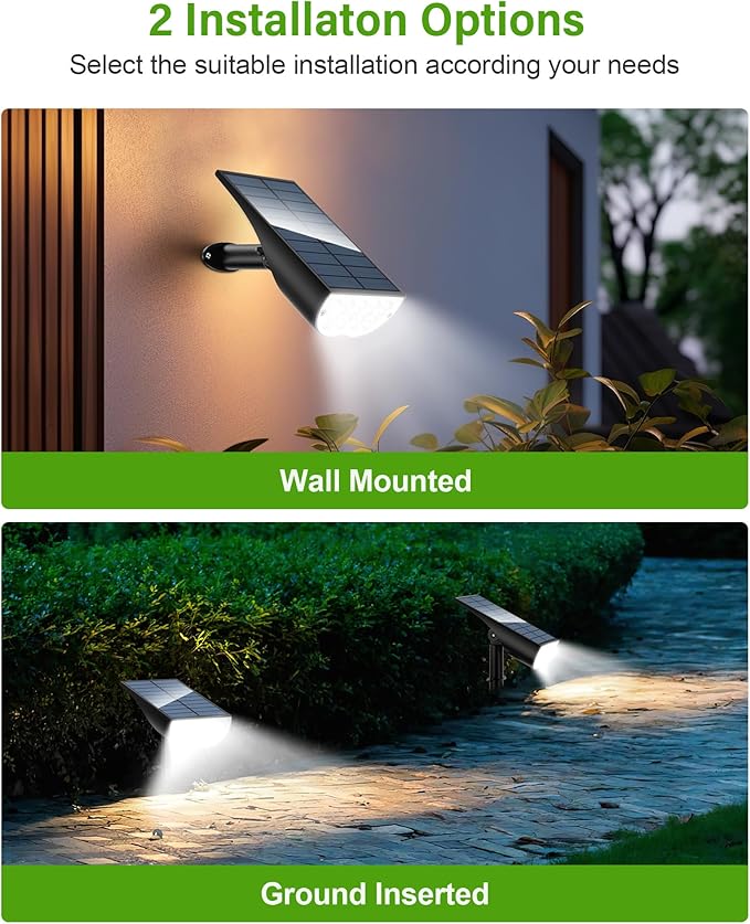 Solar Spot Lights Outdoor, Solar Lights Outdoor Waterproof IP65, 3 Brightness Modes Dusk to Dawn Landscape Spotlights for Yard Garden Pathway Tree Decoration, Cool White, 1 Pack ZookkiDirect