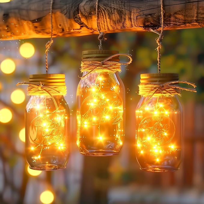 2Pack Fairy Lights Plug in, 33Ft 100 LEDs Waterproof Silver Wire Firefly Lights, Adaptor Included, Starry String Lights for Wedding Indoor Outdoor Christmas Patio Garden Decoration, Warm White Minetom