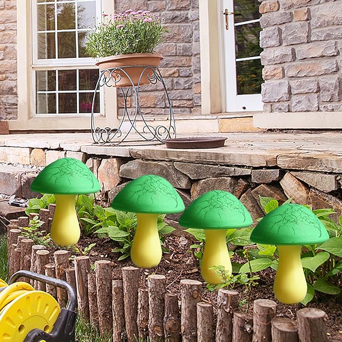Solar Mushroom Lights Garden Decor 8 Green Crack Mushrooms Outdoor Decor Stake Lights Waterproof Solar Pathway Light Gardening Gifts for St Patrick's Day Easter Gnomes Yard Halloween Xmas Decorations Viewpick