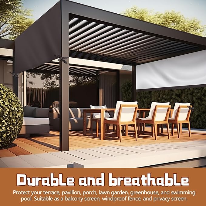 Universal Pergola Replacement Canopy Outdoor Canopy Shade Cover Waterproof Shade Top Cover for Outdoor Patio Porch Backyard(10 x 10 ft,Coffee) Wowangce