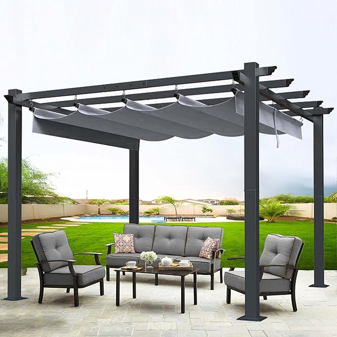 SCOCANOPY Gray Ripstop Replacement Cover Fit for Home Depot Hampton Bay Pergola # GFM00467F,GFM00469A SCOCANOPY