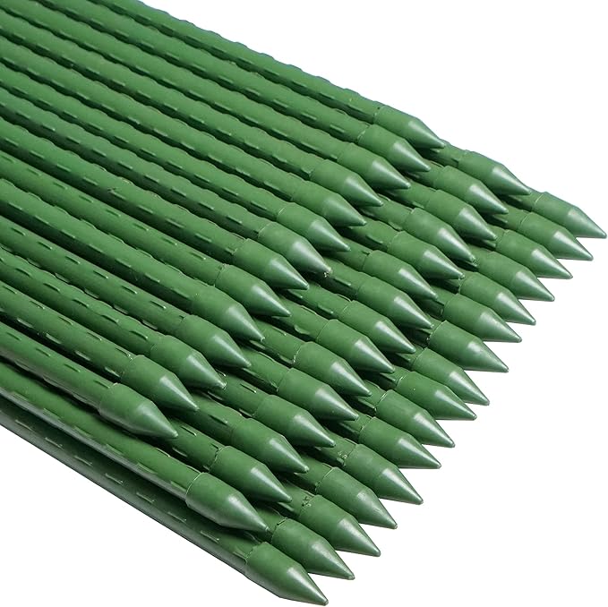 WAENLIR Garden Stakes 57 inch 4.8ft Sturdy Tomato Stakes, Plant Stakes for Outdoor Plants, Metal Plant Support Sticks for Gardening, Pack of 30 WAENLIR