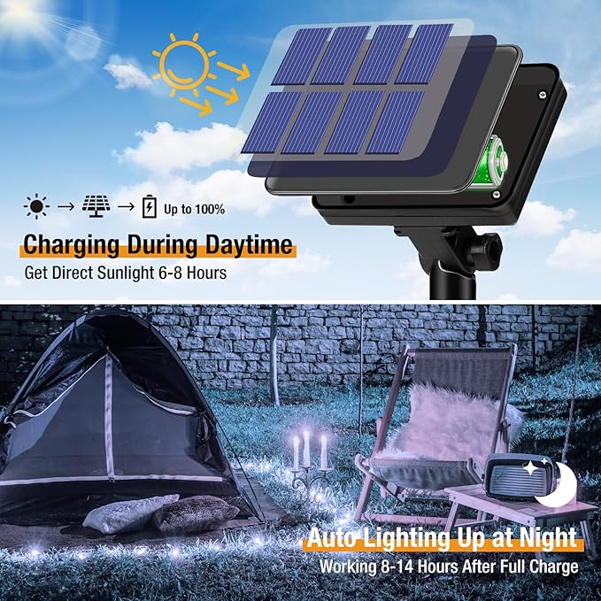 btfarm Solar String Lights for Outside - 80LED 33FT Solar Fairy Lights Outdoor Waterproof 8 Modes, Copper Wire Solar Powered Twinkle Lights for Tree Garden Christmas Wedding Party Decor, Cool White btfarmdecorativelighting