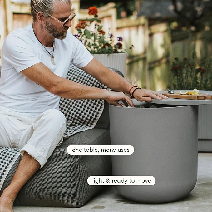 Veradek Kona Cooler Side Table – 2-in-1 Outdoor Patio Side Table w/Cooler | Insulated 40L Capacity | Modern Accent Décor for Hosting, BBQ, Poolside VeradekOutdoor