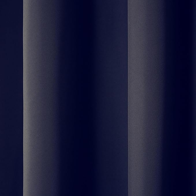 Town & Country Basics Cabana Solid Heavyweight Indoor Outdoor Curtains, Light Filtering Opacity with Grommet Top, Water Repellent, 2-Pack Set, 54"x63", Dark Navy TOWN+%26+COUNTRY+BASICS