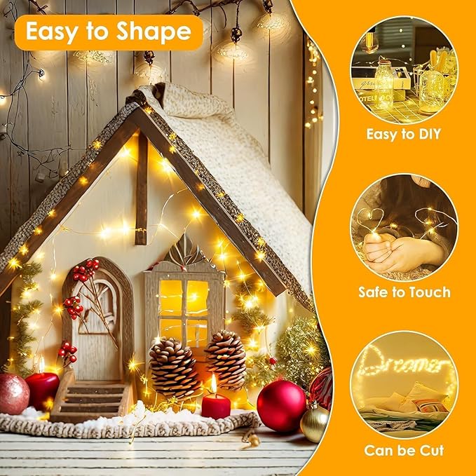 66Ft 200LED Fairy Lights Plug in with Remote, Waterproof String Lights Outdoor & Indoor 8 Modes with Timer, LED Twinkle Lights for Girl's Room Garden Patio Halloween Christmas Decorations (Warm White) BHCLIGHT