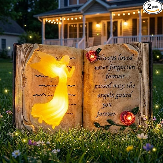 Outdoor Solar Angel Garden Stakes Lights - Praying Guardian Angel Figurines, Waterproof Memorial Grave Decorations Gifts for Cemetery Outdoors Lawn Yard Patio Home Decor Candieslife