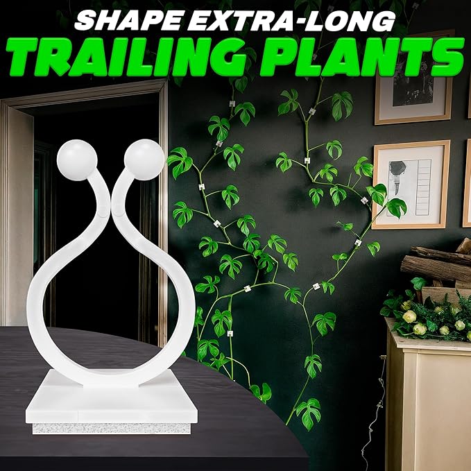 100Pcs Clear Plant Clips for Climbing Plants Indoor - White & Flexible Climbing Plant Wall Clips for Vines - Universal Size Vine Clip Set with Self-Adhesive Mount, Easy Installation and Strong Grip DIMROM