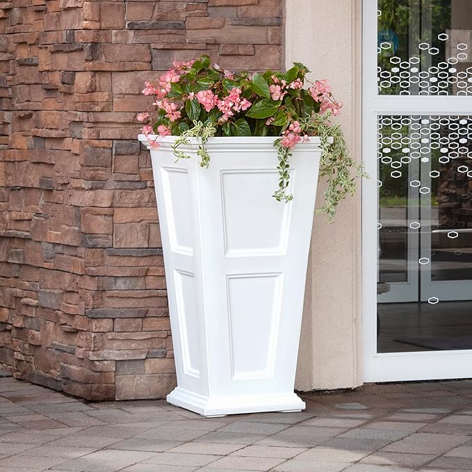 Mayne Fairfield 40-Inch Tall Planter – Weather-Resistant Indoor/Outdoor Garden Pot for Flowers, Patio, Porch, and Entryway, Durable Design Mayne