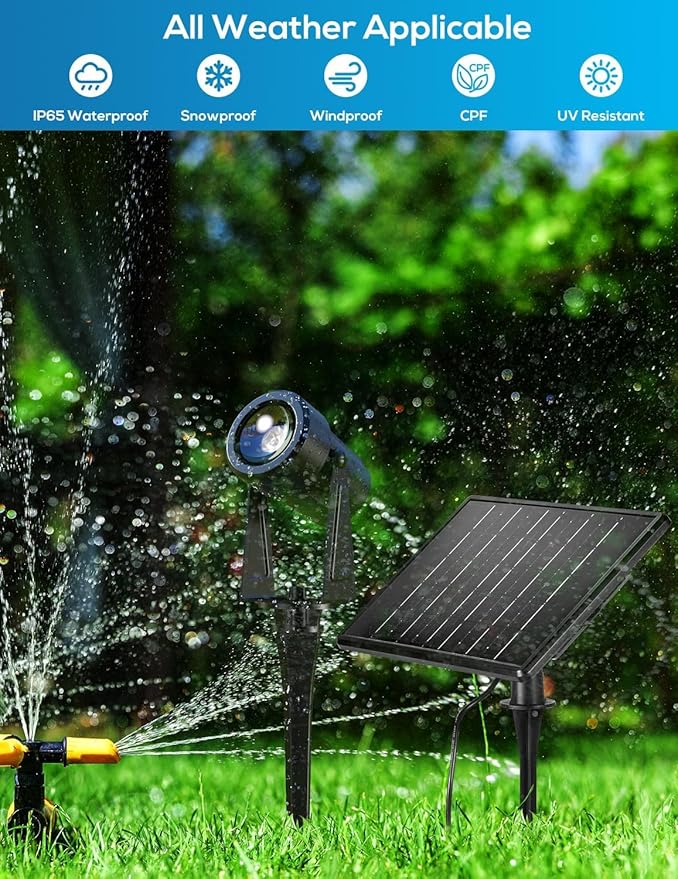 Zyan Solar Color Changing RGB Spotlights with Remote, Separate Monocrystalline Panels & USB-C Powered 18000mAh Auto On Off, Outdoor IP65 Waterproof, for Patio Yard Garden Pathway (12 Pack) ZYAN