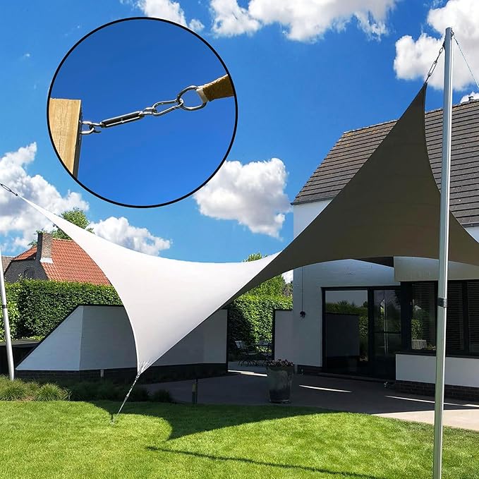 yofit 44 Pcs Shade Sail Hardware Kit, 6 Inch Outdoor Sun Sail Accessories, 304 Stainless Steel Turnbuckles & Brackets for Triangle/Rectangle Sails, Patio Canopy Installation Hardware Set Waterproof yofit