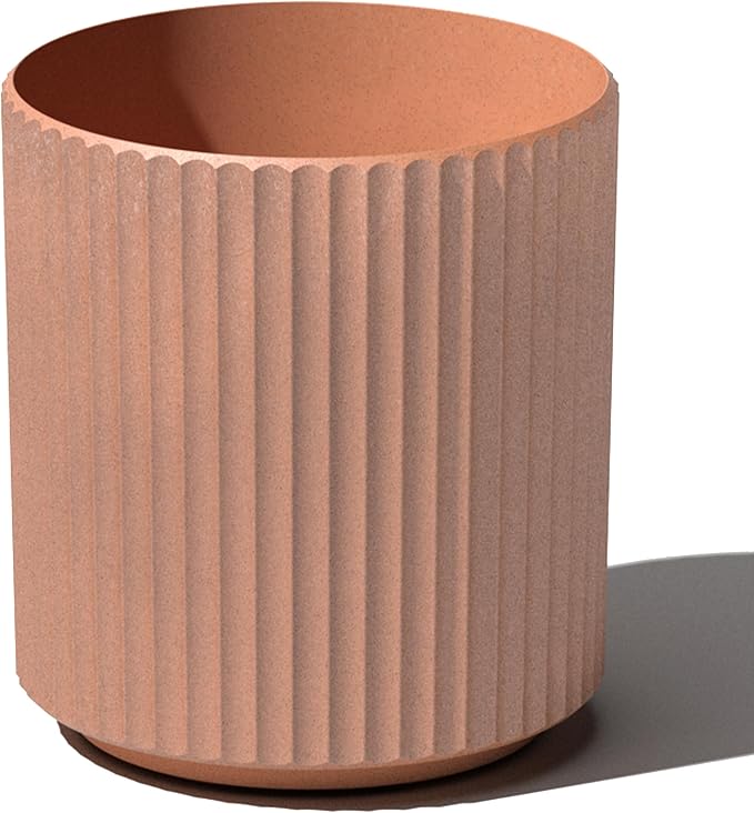 Veradek Demi Series Round Planter for Porch, Patio, Backyard | Durable Plastic-Stone Composite Material | Modern Décor for Tall Plants, Flowers VeradekOutdoor