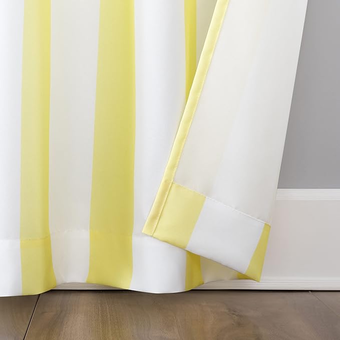 Sun Zero Valencia Cabana Stripe Indoor/Outdoor UV Protectant Energy Efficient Grommet Curtain Panel SunZero%E2%84%A2