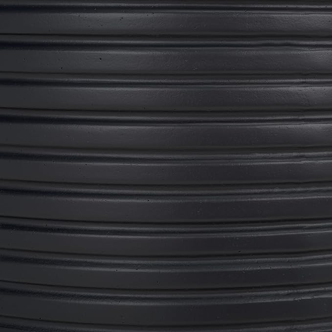 SAFAVIEH Outdoor Collection Nardo Black Cement Ficonstone Planter Pot SAFAVIEH