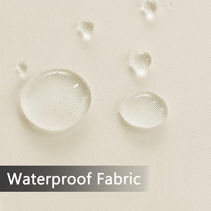 SpaceDresser Waterproof Outdoor Sheer Curtains for Patio - 4 Panels Rod Pocket Indoor Voile Sheer Curtain for Living Room,52W x 96L inch, Ivory SpaceDresser