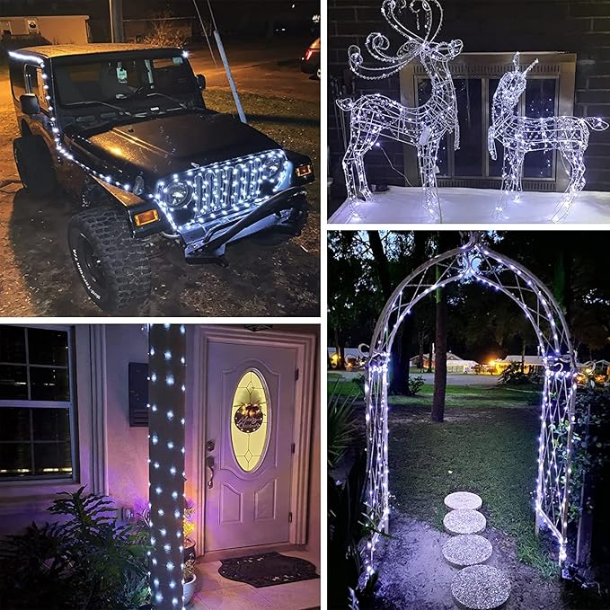 66Ft 200LED Fairy Lights Plug in with Remote, Waterproof String Lights Outdoor & Indoor 8 Modes with Timer, LED Twinkle Lights for Girl's Room Garden Patio Halloween Christmas Decorations (Cool White) BHCLIGHT