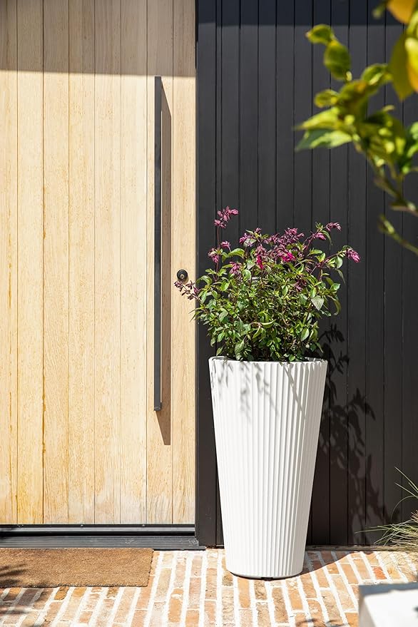 Veradek Demi Series Tall Planter for Porch, Patio, Backyard | Durable Plastic-Stone Composite Material | Modern Décor for Tall Plants, Grasses VeradekOutdoor