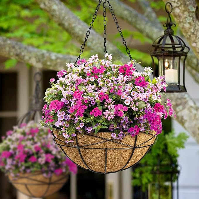 18 Inch 4 Pack Natural Coconut Fiber Liner for Hanging planters Round Coco Replacement Liners for Flower Basket Planter Large Coco Coir Pots for Outdoor Garden Plants KarlliuHOMEGARDEN