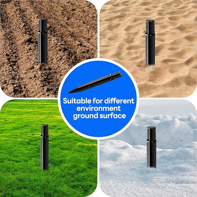 8 Pack Reinforced Ground Stakes, 0.83" x 8.27" Solar Lights Spikes, ABS Plastic Replacement Nails for Solar Pathway Lights Spot Lights Torch Lights Garden Lights COXSENI