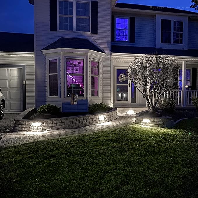 LEONLITE 8-Pack Premium Series 4 Inch 2W LED Retaining Wall Lights Swivel, Hardscape Lighting Low Voltage, LED Landscape Lights, 12V Hardscape Paver Light, Outdoor Step Light, 5000K Daylight, ETL LEONLITE
