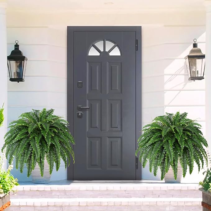 Single Silky Artificial Boston Fern Bush, 43Inch Large Artificial Ferns for Outdoors, Large Faux Ferns Artificial Plants,Suitable for Decorating Office, Living Room Faux Greenery,69Branches Rootora