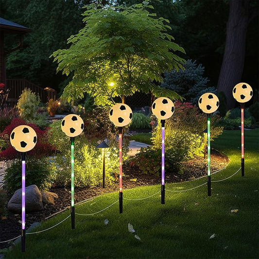 Solar Lights Outdoor, Soccer Theme LED Stake Light for Garden Yard Pathway Patio Walkway Landscape Decoration AUGPET