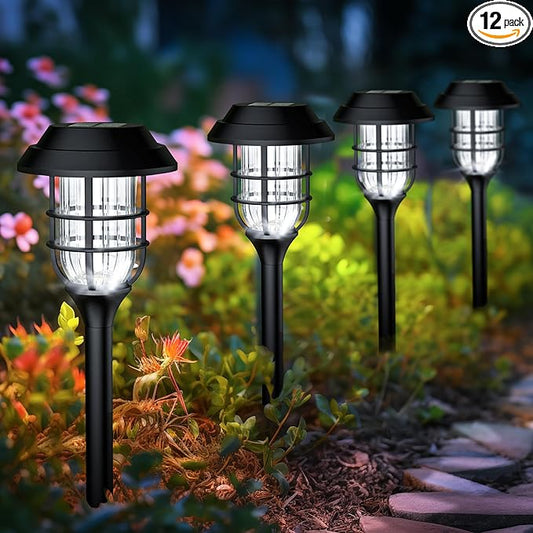 SOLPEX Solar Lights for Outside, Solar Outdoor Pathway Garden Lights Waterproof, Solar Powered Landscape Lighting for Yard, Garden, Pathway, Patio, Porch, Walkway, Driveway, 12 Pack(Cold White) Solpex
