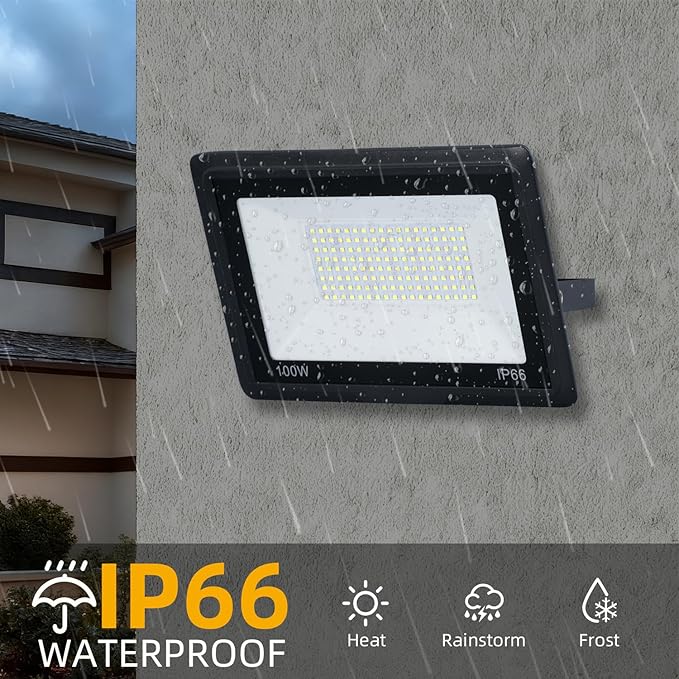 200W LED Flood Lights Outdoor, 2pack 20000lm Bright Led Work Light with Plug, 6500k Daylight White Outdoor LED Lights, IP66 Waterproof Patio Lighting GANGZHIZI