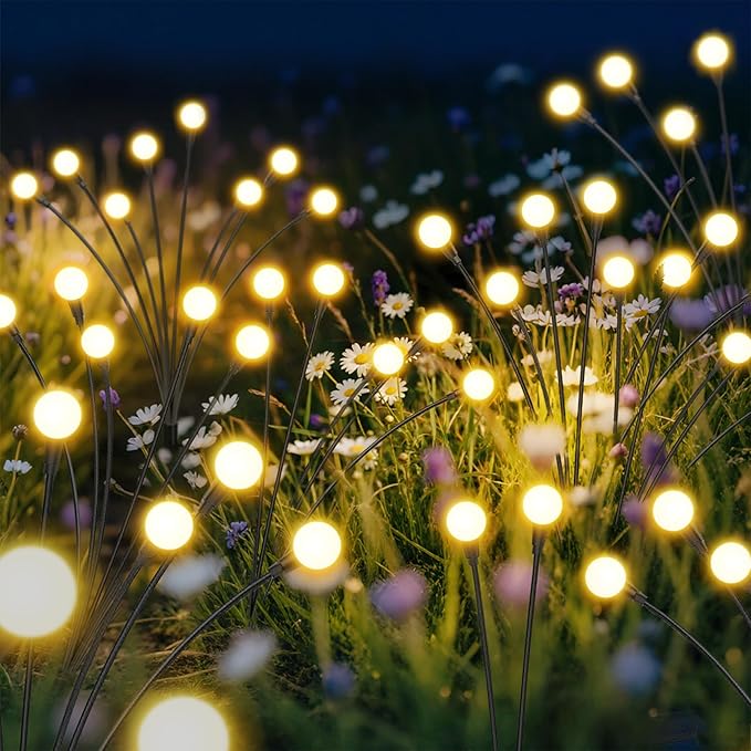 Solar Lights Outdoor-2Pack 16LEDs Solar Garden Firefly Lights Outside,Solar Powered Light Outdoor and Garden Decorative IP65 Waterproof,Yard Patio Pathway Decor,Gardening Gifts for Women,Warm White Rootora