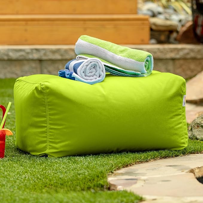 Jaxx Leon Outdoor Bean Bag Ottoman, Lime Green Jaxx