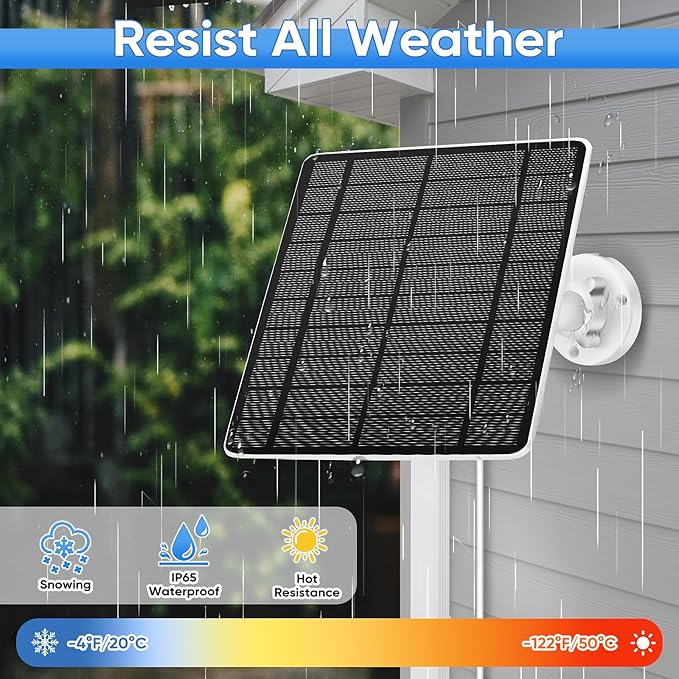 Solar Panel for Ring Camera, Compatible with Spotlight Cam/Pro/Plus Battery, 5W Solar Panel for Security Camera, Solar Charger with 13FT Long Cable, Waterproof Rootora
