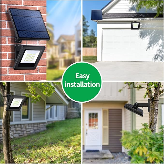 Solar Lights Outdoor, Solar Powered Flood Lights Weatherproof, Dusk to Dawn Led Solar Security Wall Lights with 16.4Ft Cable for Outside Garden, Garage, Landscape 2 Pack Lightonight