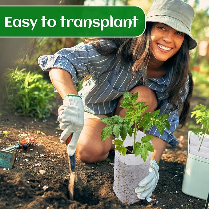 Cosweet 13.5''H Deep Nursery Grow Bags, Biodegradable Non-Woven Fabric Planting Pots for Indoor and Outdoor Garden Growing Seedlings Vegetables Flowers Fruits (60 PCS) Cosweet