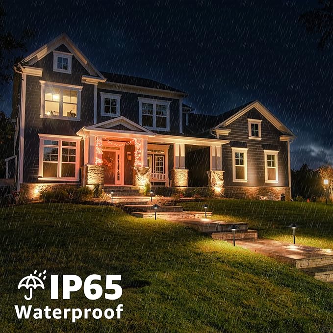 SUNVIE LED Landscape Lighting Kit Low Voltage Landscape Lights with Transformer Low Voltage Pathway Lights Aluminum Landscape Spotlights Path Lights with Connectors for Yard House Garden Tree SUNVIE