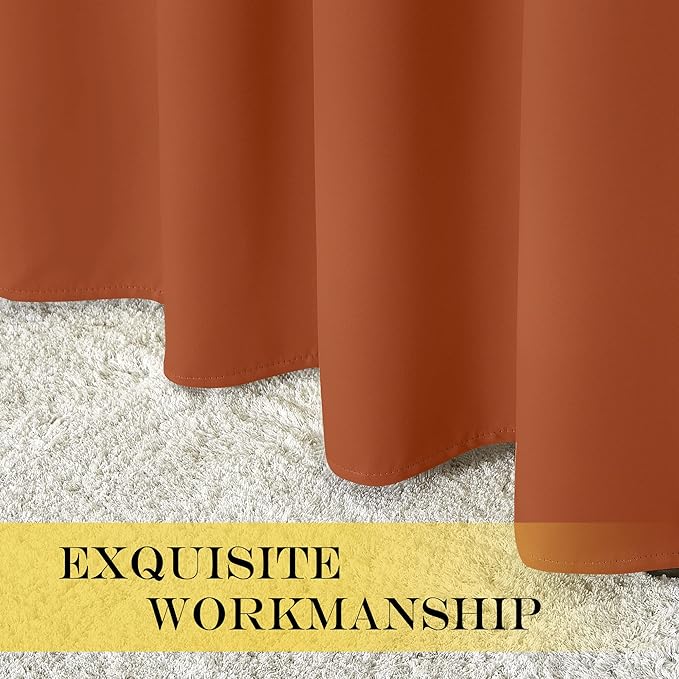 NICETOWN Blackout Burnt Orange Curtain for Living Room - Grommet Top Thermal Insulated Window Treatment Energy Saving Sound Reducing Drape for Bedroom (Burnt Orange, 1 Panel, W52 x L95) NICETOWN