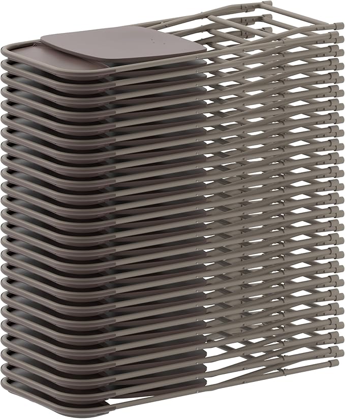 Flash Furniture Hercules Series Plastic Folding Chair - Brown - 4 Pack 650LB Weight Capacity Comfortable Event Chair-Lightweight Folding Chair FlashFurniture
