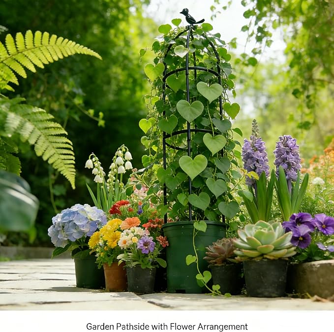 Garden Trellis 67in, Plant Trellis for Climbing Plants, Outdoor Indoor Heavy Duty Plant Trellis for Potted Tomatoes, Clematis, Vines, Flowers, Vegetables. Mowpun