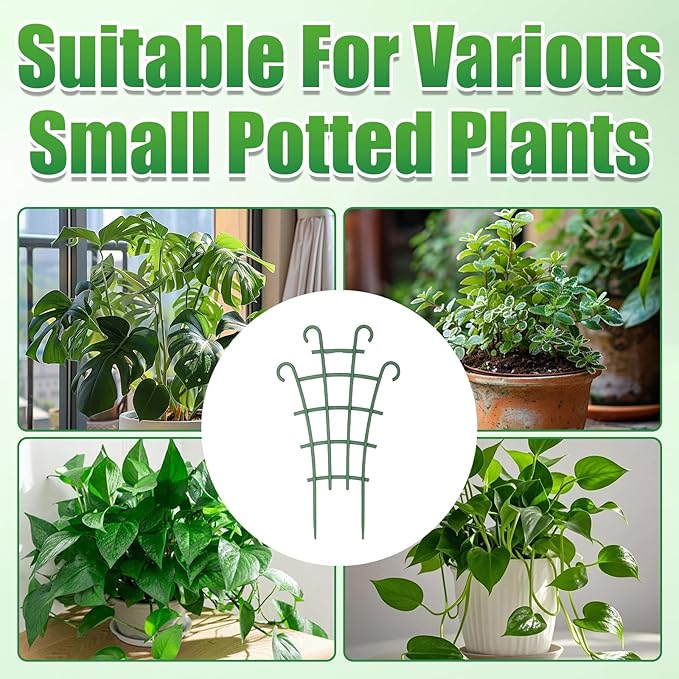 Plant Support Stakes,Stackable Plant Trellis for Indoor Climbing Plants,Small Plant Climbing Trellis for Potted Plants Plastic Climbing,Potted Plant Trellis for Houseplants (6PCS) Rootora